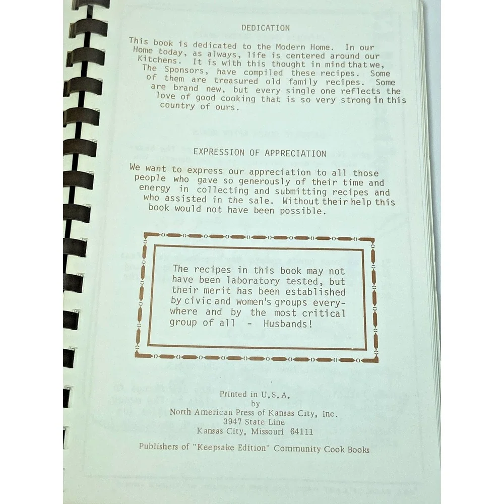 Independence Missouri Sanitarium Psychopathic Hospital Auxiliary Cookbook VTG‎